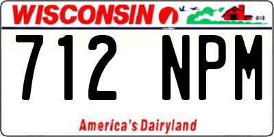 WI license plate 712NPM