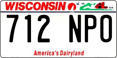 WI license plate 712NPO