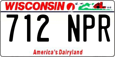 WI license plate 712NPR