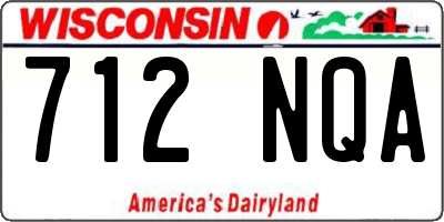 WI license plate 712NQA