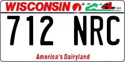 WI license plate 712NRC