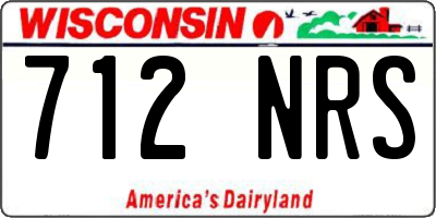 WI license plate 712NRS
