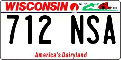 WI license plate 712NSA