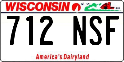 WI license plate 712NSF