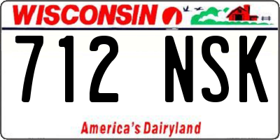WI license plate 712NSK