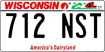 WI license plate 712NST