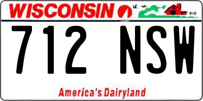 WI license plate 712NSW