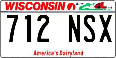 WI license plate 712NSX