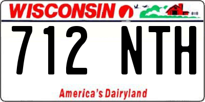 WI license plate 712NTH