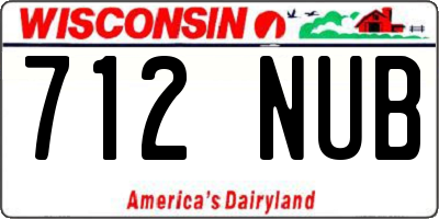 WI license plate 712NUB