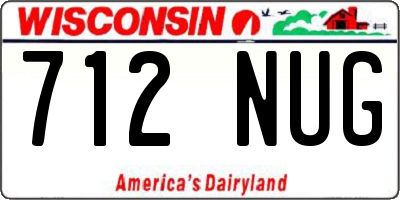WI license plate 712NUG