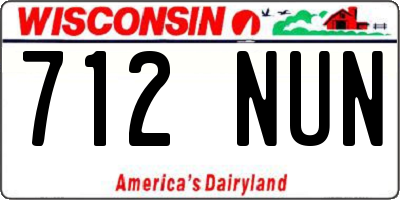 WI license plate 712NUN
