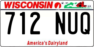 WI license plate 712NUQ