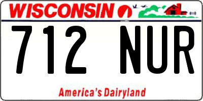 WI license plate 712NUR