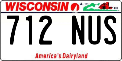 WI license plate 712NUS