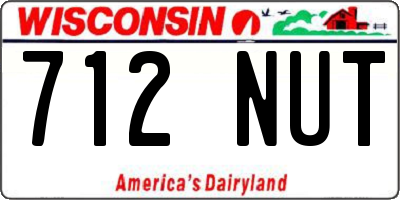 WI license plate 712NUT
