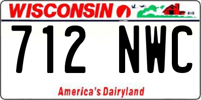 WI license plate 712NWC