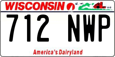 WI license plate 712NWP