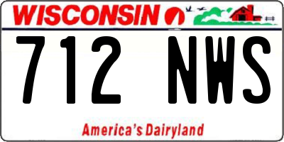 WI license plate 712NWS