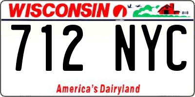 WI license plate 712NYC