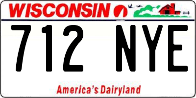 WI license plate 712NYE