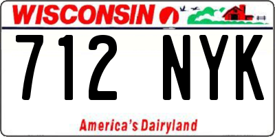 WI license plate 712NYK