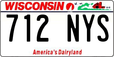 WI license plate 712NYS