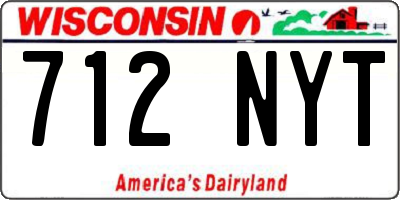 WI license plate 712NYT