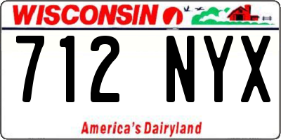 WI license plate 712NYX