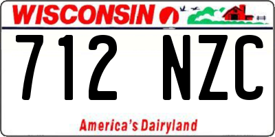 WI license plate 712NZC