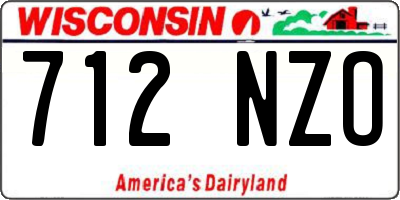WI license plate 712NZO