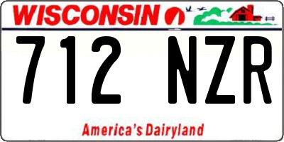 WI license plate 712NZR