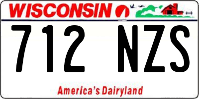 WI license plate 712NZS