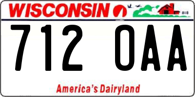 WI license plate 712OAA