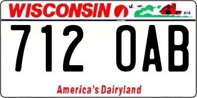 WI license plate 712OAB