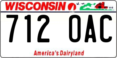 WI license plate 712OAC