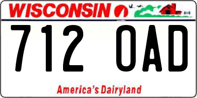 WI license plate 712OAD