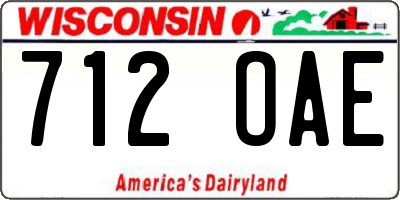WI license plate 712OAE