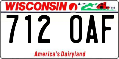 WI license plate 712OAF