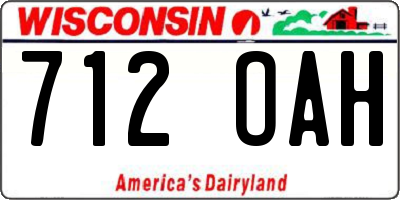 WI license plate 712OAH