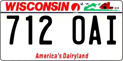 WI license plate 712OAI