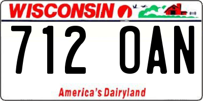 WI license plate 712OAN