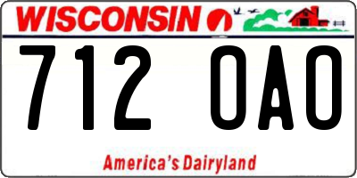WI license plate 712OAO
