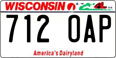 WI license plate 712OAP
