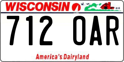 WI license plate 712OAR