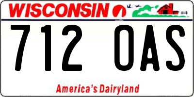 WI license plate 712OAS