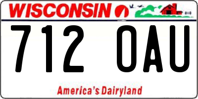 WI license plate 712OAU