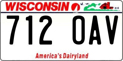 WI license plate 712OAV