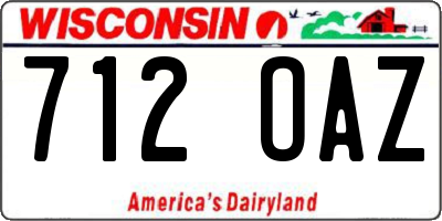 WI license plate 712OAZ