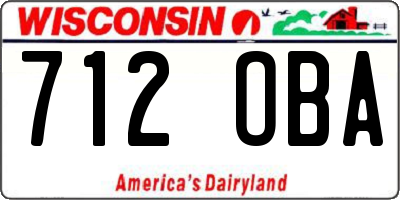 WI license plate 712OBA